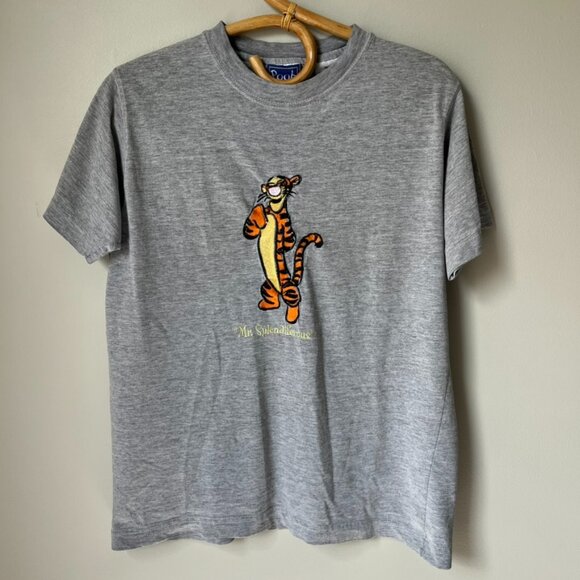 Vintage Disney Winnie the Pooh Tigger Gray T-shirt Women's Medium - Picture 1 of 5